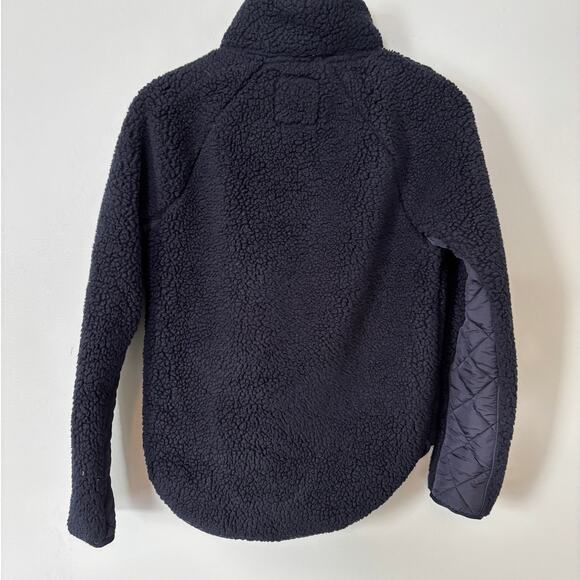 Abercrombie & Fitch Women's Black Asymmetrical Snap Button Fleece Size xs - Picture 3 of 6